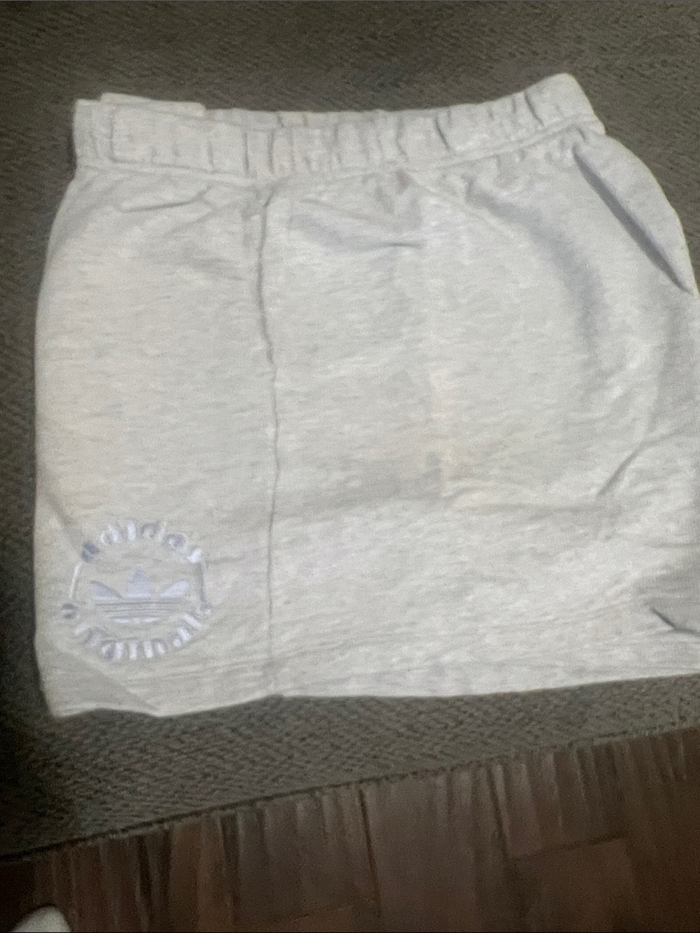 adidas women's Light Gray Athletic Shorts with Trefoil Patch